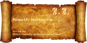 Németh Norberta névjegykártya